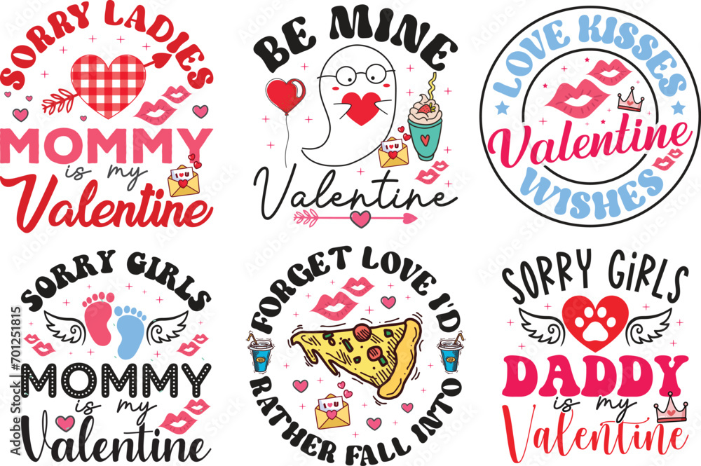 Valentine's Day SVG Typography Bundle T-shirt design. Valentine's Day SVG Typography Bundle T-shirt design.