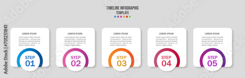 Infographic template for business. 5 steps Modern Mind map diagram