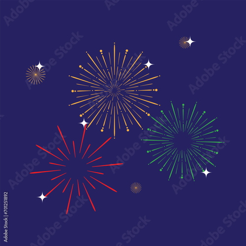 Fireworks and shining stars - vector design