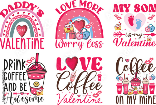 Valentine s Day SVG Typography Bundle T-shirt design.