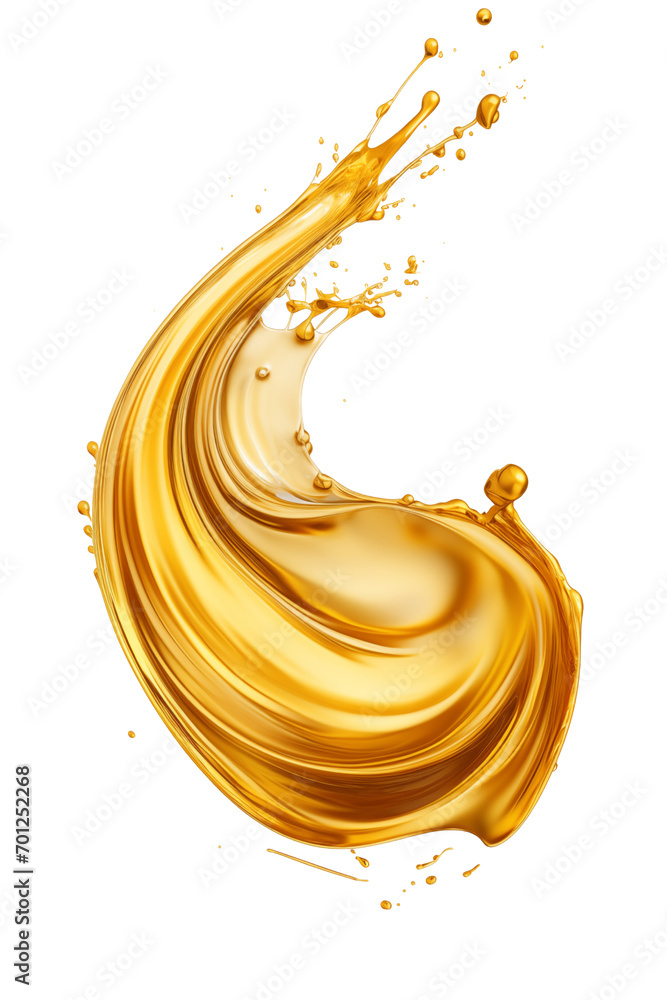 Fototapeta premium Splash Gold isolated on transparent, Genertative AI