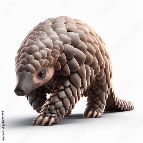 Pangolin, Pholidota, isolated White background