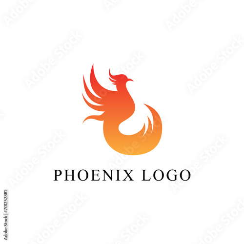 Phoenix bird logo design vector template