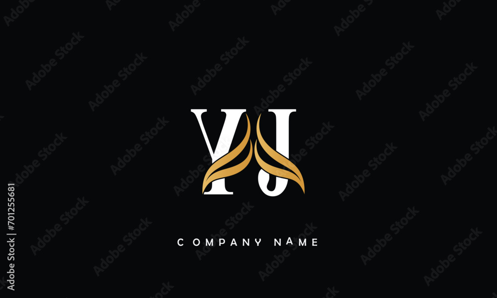 YJ, JY, Y, J Abstract Letters Logo Monogram YJ, JY, Y, J Abstract Letters Logo Monogram