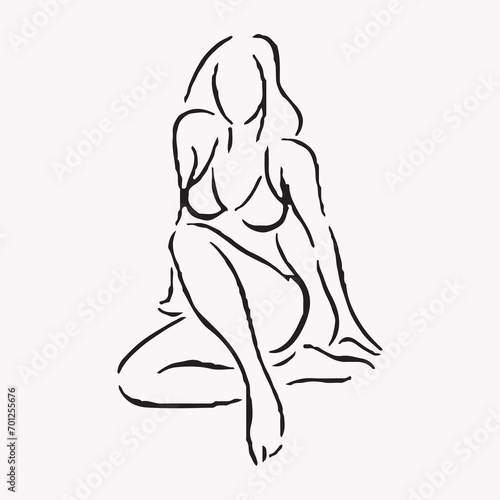 Free vector hand drawn sexy girl illustration.