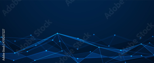 Abstract Artificial intelligence. Cloud computing. Machine learning. Technology web background. Virtual concept futuristic background