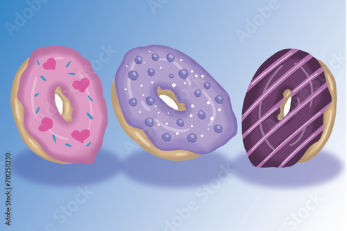 three donuts