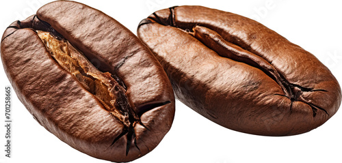Coffee beans isolated on transparent background. PNG photo