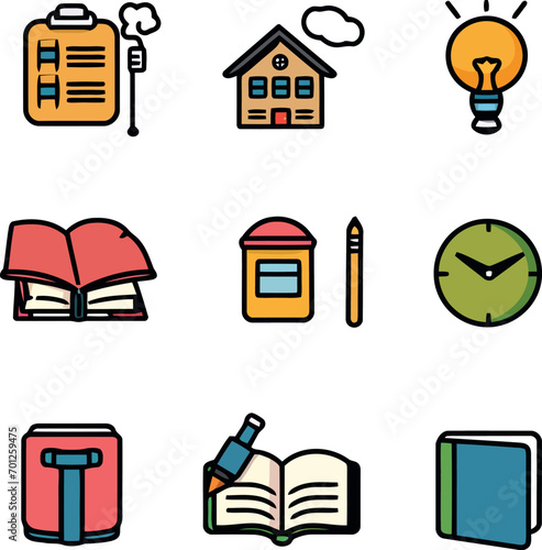 set icone scuola 03