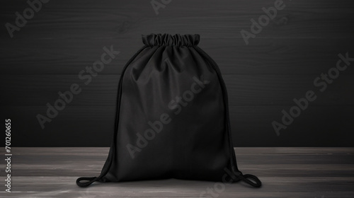 Black textile bag Copy space image Place for adding