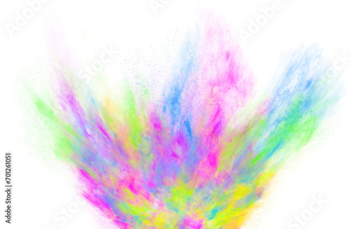 explosion of transparent colored powder