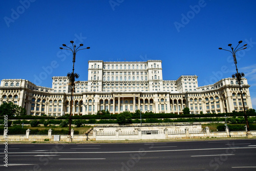 Fototapeta Naklejka Na Ścianę i Meble -  Bucarest, Romania - july 2 2023 : Parliament Palace