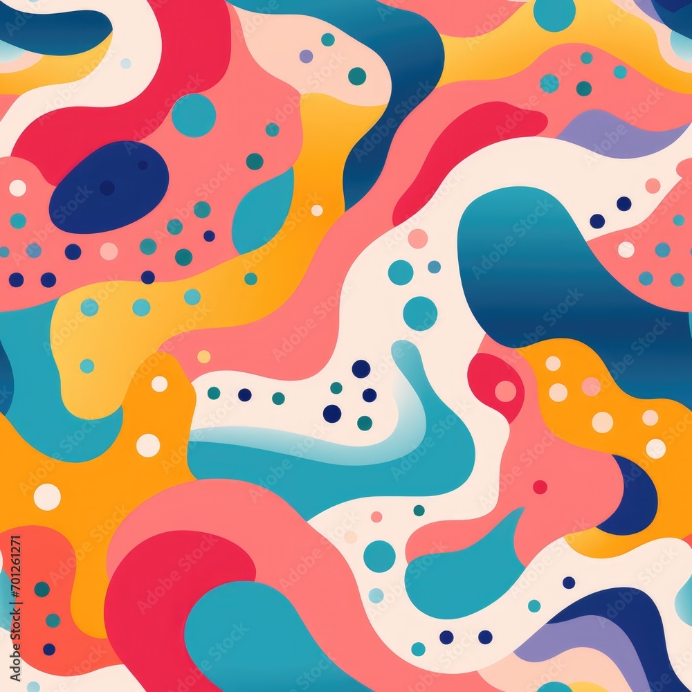 colorful wave cartoon fun pattern, ai colorful wave cartoon fun pattern, ai