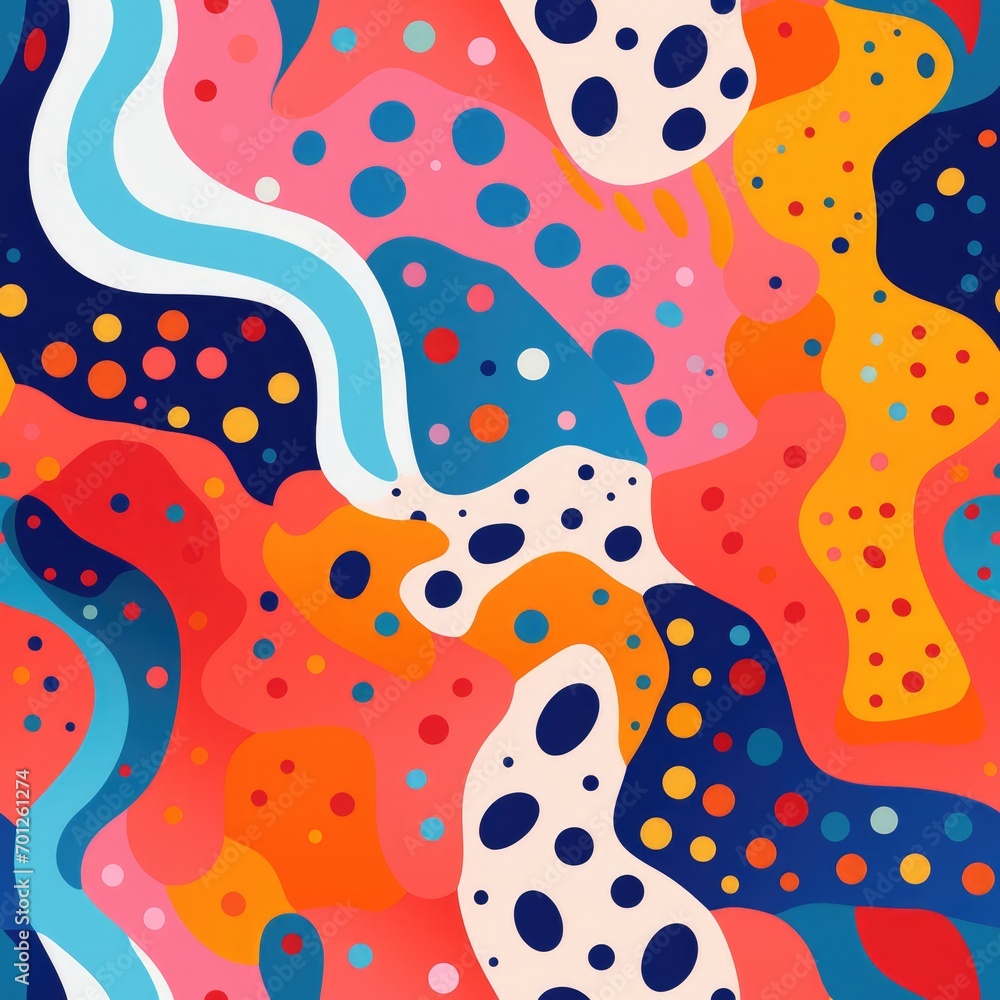 colorful wave cartoon fun pattern, ai colorful wave cartoon fun pattern, ai