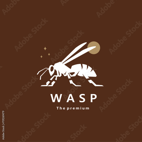 animal wasp  natural logo vector icon silhouette retro hipster	
