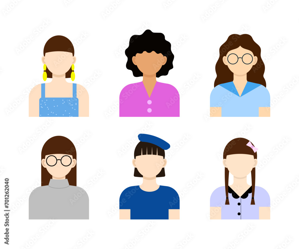 Different people for avatars. Vector flat illustration Different people for avatars. Vector flat illustration