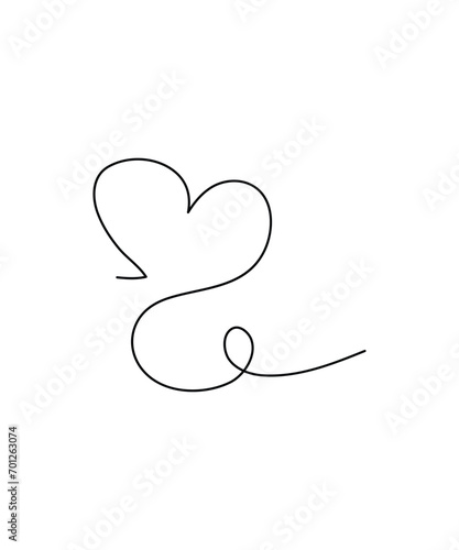 heart one line art, vector best line icon. © OmKumawat