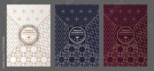 A luxurious pattern. A set of spectacular patterns for covers, prints, interior design, packaging, premium funds and creative ideas
