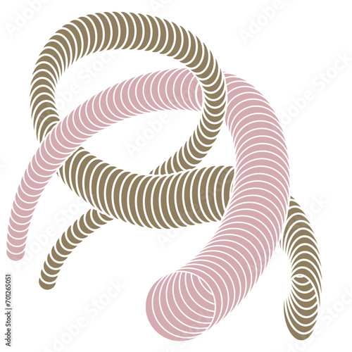 The spiral. The interweaving of two elements. A design element for creative ideas. Curved lines create a spiral weave