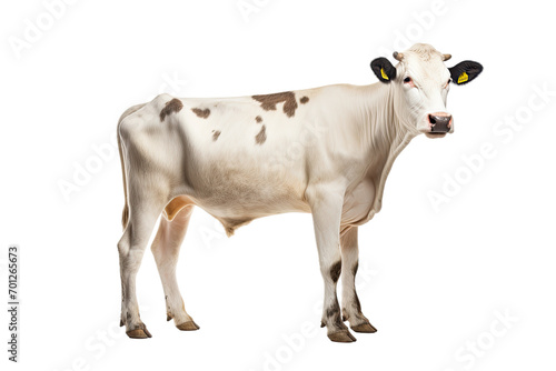 White Cow Isolated On Transparent Background