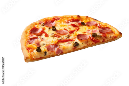 Hot Italian Pizza Slice Isolated On Transparent Background