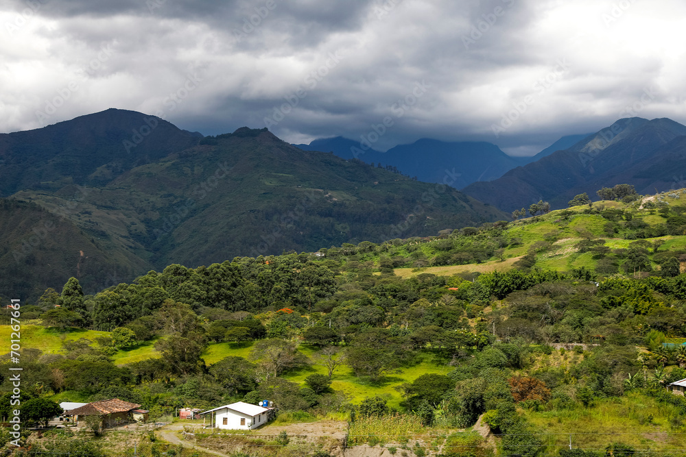 Houses and landscape near Vilcabamba, Ecuador