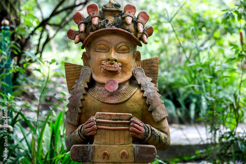 Balinese statue in a garden in Vilcabamba, Ecuador