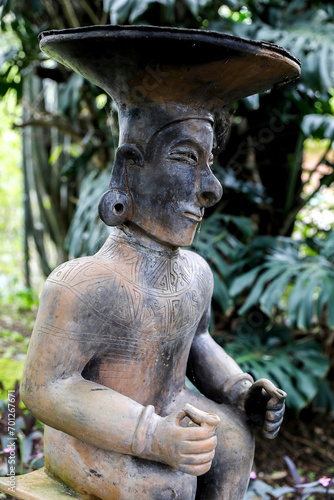 Balinese statue in a garden in Vilcabamba, Ecuador