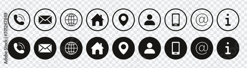 "Enhance digital connections with our Website Contact Icons – Business card set featuring user, home, phone, email, and more essential symbols."