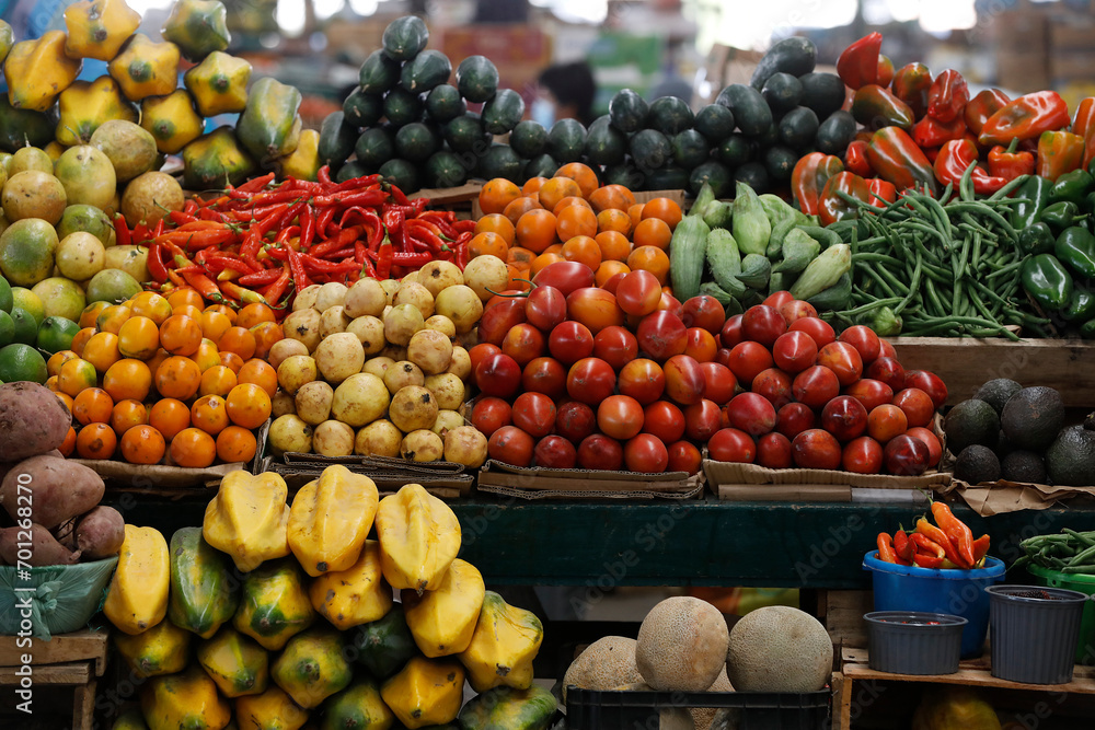 Fruit and vegetable at market on the outskirts of Riobamba, Ecuador
