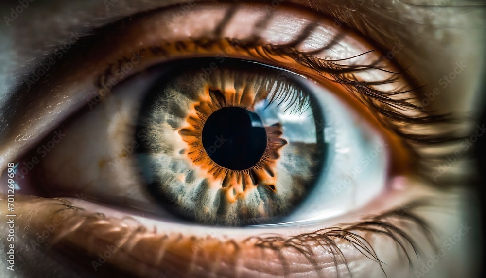 Closeup of Human Eye - Beautiful Iris and Patterns - Biology - Concept of Eye Laser Surgery - LASIK - Eye Medicial Procedure