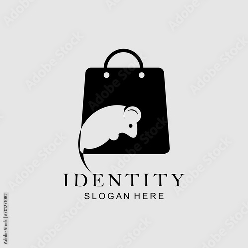 travel bag icon with mouse design vector
