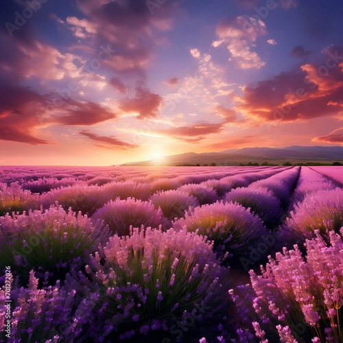 A field of lavender in full bloom.