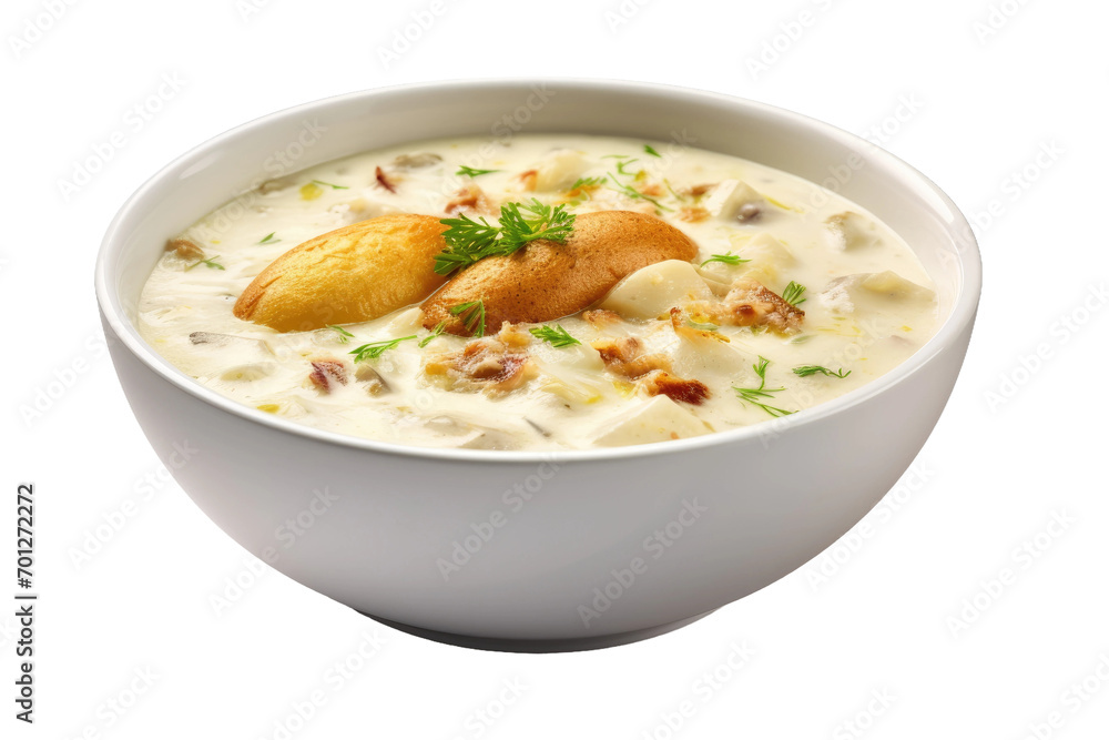 Clam Chowder Creaminess Isolated On Transparent Background