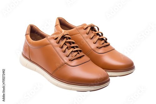 Comfortable Leather Footwear Isolated On Transparent Background