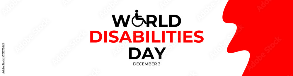 International day of disabled persons is celebrated every year on december 3. World disabilities day. suit for banner, cover, flyer, website, greeting card, poster with background. Vector illustration
