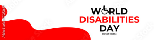 International day of disabled persons is celebrated every year on december 3. World disabilities day. suit for banner, cover, flyer, website, greeting card, poster with background. Vector illustration