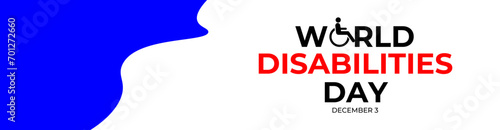 International day of disabled persons is celebrated every year on december 3. World disabilities day. suit for banner, cover, flyer, website, greeting card, poster with background. Vector illustration