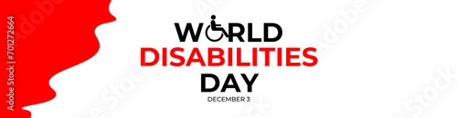 International day of disabled persons is celebrated every year on december 3. World disabilities day. suit for banner, cover, flyer, website, greeting card, poster with background. Vector illustration
