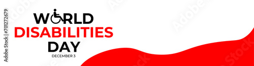 International day of disabled persons is celebrated every year on december 3. World disabilities day. suit for banner, cover, flyer, website, greeting card, poster with background. Vector illustration
