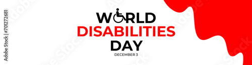 International day of disabled persons is celebrated every year on december 3. World disabilities day. suit for banner, cover, flyer, website, greeting card, poster with background. Vector illustration