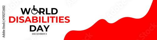International day of disabled persons is celebrated every year on december 3. World disabilities day. suit for banner, cover, flyer, website, greeting card, poster with background. Vector illustration