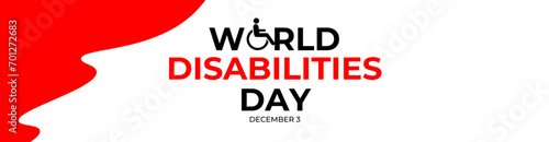 International day of disabled persons is celebrated every year on december 3. World disabilities day. suit for banner, cover, flyer, website, greeting card, poster with background. Vector illustration