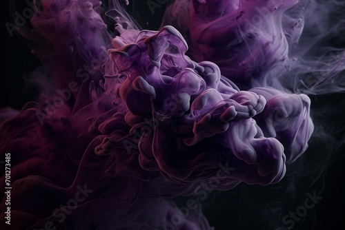 Continuous black and purple abstraction. Generative AI