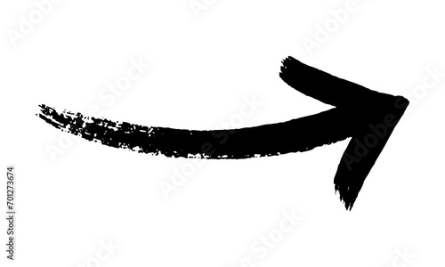 Hand draw  brush stroke arrows on transparent background