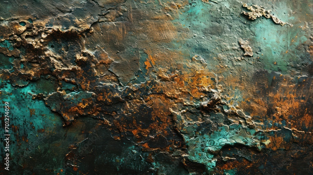 Aged copper texture with green patina and oxidized surface. Aged copper texture with green patina and oxidized surface.