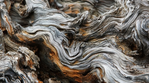 Weathered driftwood texture with sun-bleached colors and gnarled surface.