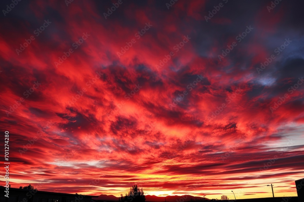 Fototapeta premium Vibrant Sky with Red and Blue Tones