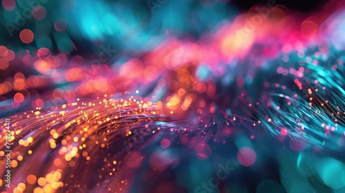 Glowing fiber optic cables texture with vibrant colors and high-tech feel.