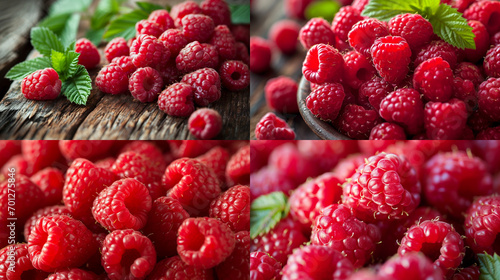 raspberries in a market